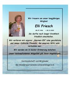 Nachruf Elli Friesch