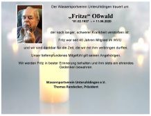 Nachruf Fritz Oßwald